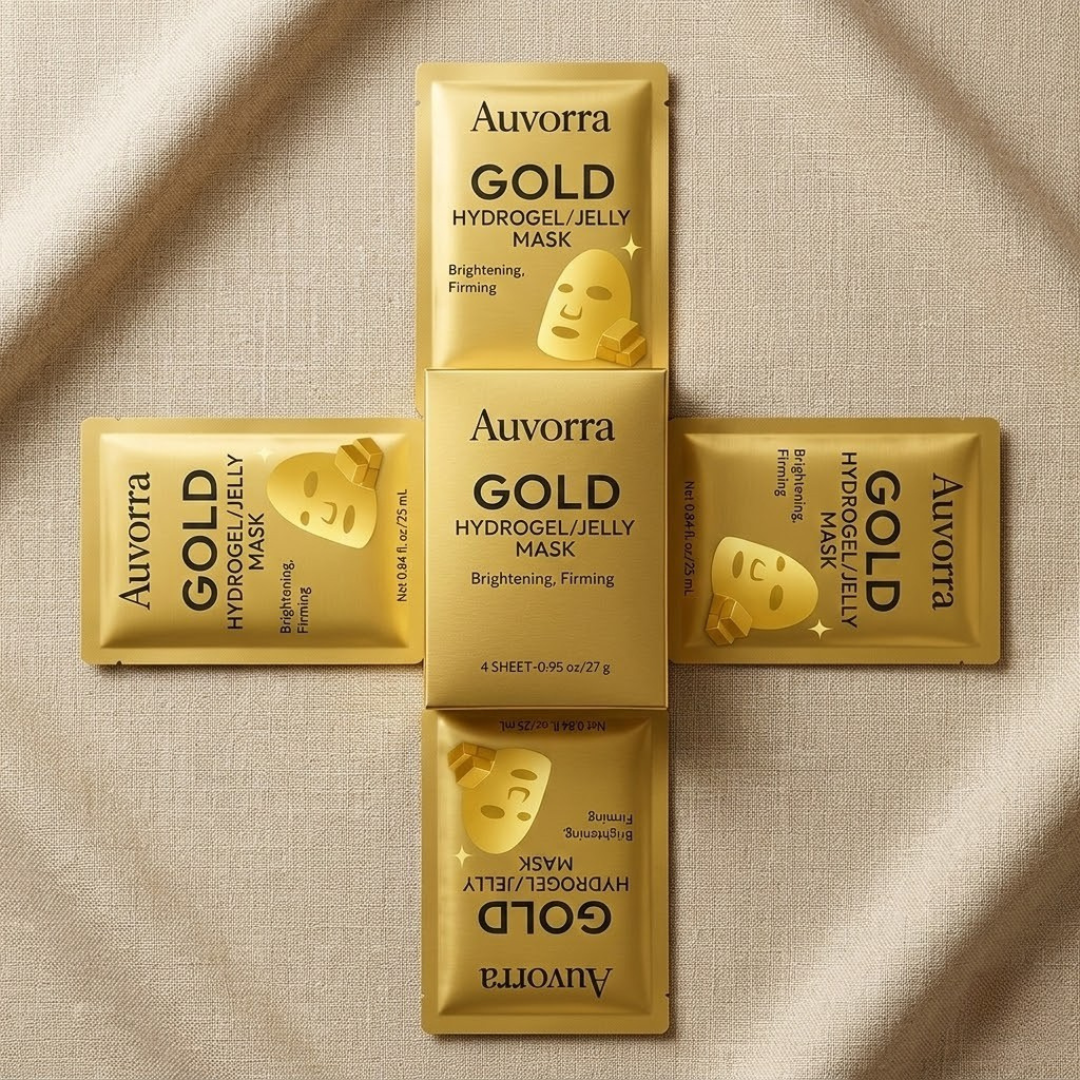 Auvorra Gold Hydrogel Mask — 4-Pack (Brightening & Firming)