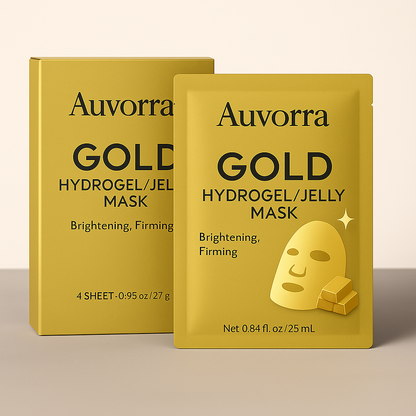 Auvorra Gold Hydrogel Mask — 4-Pack (Brightening & Firming)